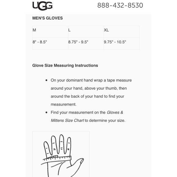 NWOT!! UGG® Men's Leather-Trimmed Smart Gloves - Picture 6 of 6